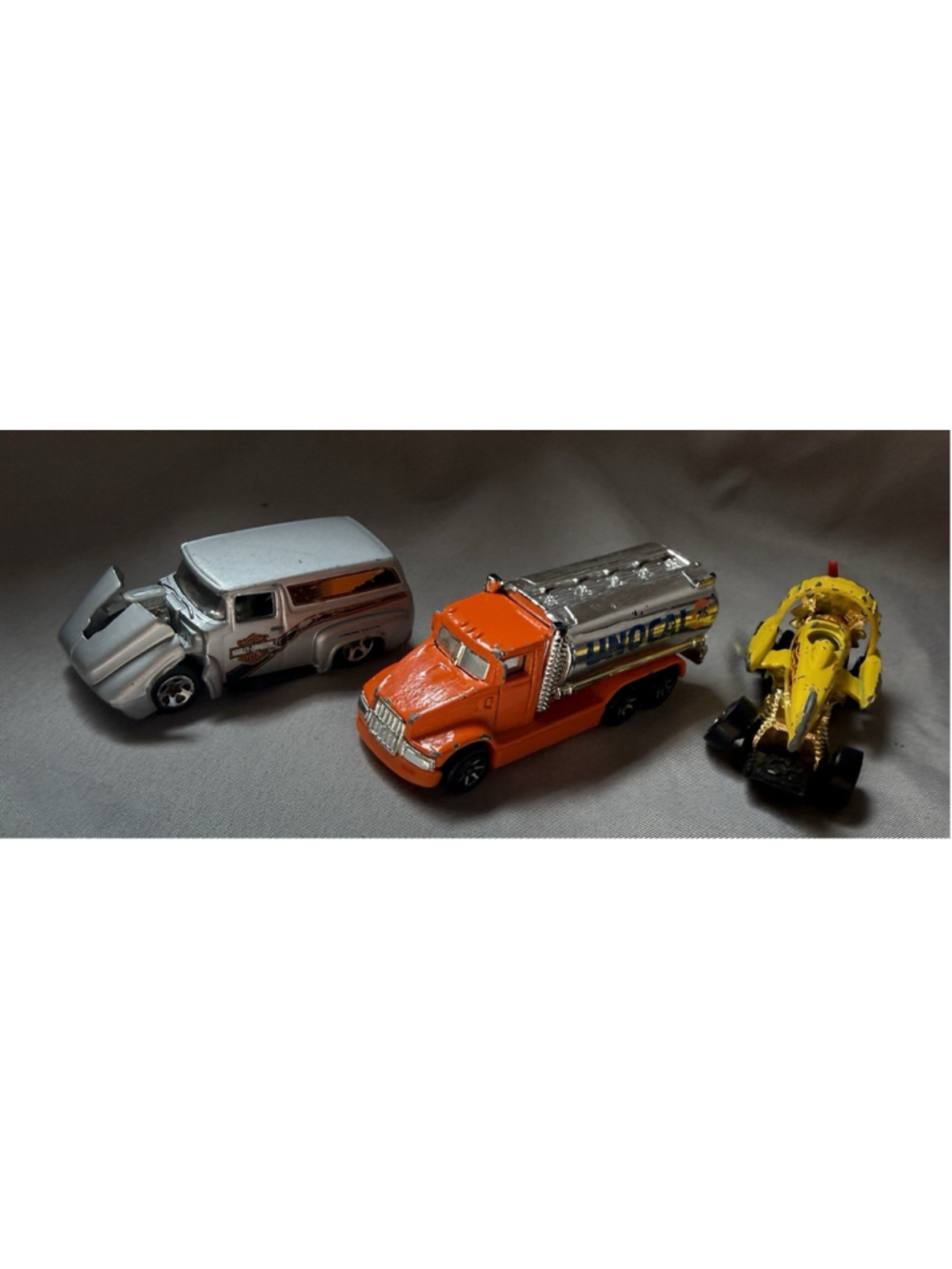 *VINTAGE* LOT3-1990s HOT WHEELS Ford Harley Logo UNOCAL 76 Tanker Truck Hotrod